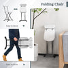 2X Folding Heavy Duty Molded Chairs Solid Frame Stackable Chair w/Backrest White