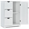 Storage Cabinet Bathroom Floor Cabinet Freestanding Storage Cupboard w/ 3 Drawer