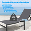 Heavy-Duty Patio Recliner W/ 6-Level Backrest & Breathable Fabric-Gray