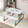 Kids Table and Chairs Set Folding Children Dinner and Learning Table Bench Chair
