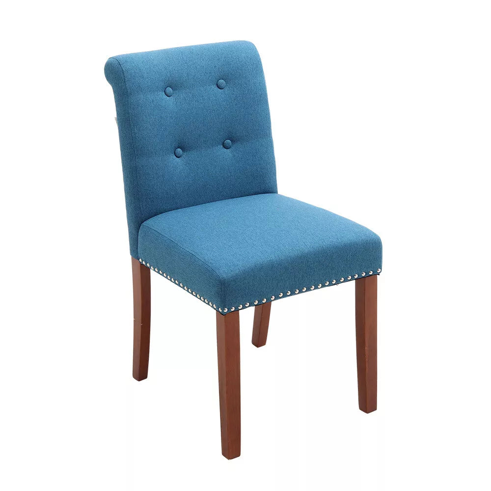 2/4Pcs Upholstered Dining Chair High Back Padded Seat with Door Knocker Kitchen