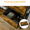 Industrial Storage Cabinet with 2 Shelves 3 Fabric Drawers Rustic Brown