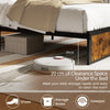 Single Size Heavy Duty Metal Platform Bed with Storage Headboard