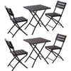 Rattan Garden Folding Dining Table and 2 Chairs Outdoor Balcony Patio Bistro Set