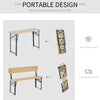 Picnic Bench Set 3-Piece Rectangular Trestle Beer Table Natural Wood Colour