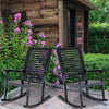 2 Pieces Heavy Duty Rocking Chair Wood SEAT Living Room Indoor Outdoor Furniture