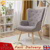 Gray Tub Accent Chair Flannel Fabric Living Room Armchair for Home/Dining Room