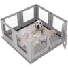 Tempered Glass Dog Playpen Safe Pet Whelping Pen Box with Puppy Protective Rails