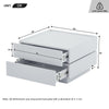 Coffee Table 360° Rotating Modern Square Table With 2 Drawers Storage White