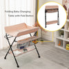 Adjustable Baby Changing Table Infant Diaper Changing Station with Wheels Khaki