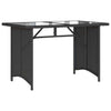 Garden Table with Glass Black 110x68x70 Poly Rattan L9H6