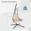 Hanging Chair with Stand Indoor Outdoor Hammock Swing Chair w/Large Padded Seat