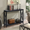 2-Tier Console Table X-design Wooden Hall Desk Side End Table W/ Shelf HW65761BK