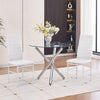 2/4/6pcs Faux Leather Velvet Fabric Dining Chairs Metal Legs Dining Room Kitchen