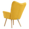 Tub Chair Modern Accent Chair Curved Back Linen Upholstered Armchair Wooden Legs
