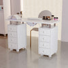 Beauty Salon Nail Art Tattoo Manicure Table Technician Station with Wheels Fan