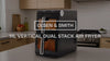 Vertical Air Fryer Dual Stack 11L (2 x 5.5L) Baskets Twin Drawers Compartments