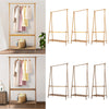 Wooden Clothes Rail Garment Hanging Rack Coat Display Stand With 2 Layer Shelves