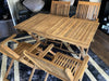 Garden Dining Table and Chair Rustic Wooden Patio Furniture 4 Seater Folding Set