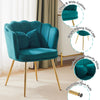 Tub Chair Accent Chair Curved Back Velvet Upholstered Armchair metal Legs Green