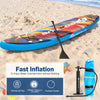 10.5FT Inflatable Stand Up Paddle Board SUP Surfboard Adjustable Non-Slip Deck