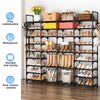 4 Row 9 Tier Shoe Rack Metal Tall Shoe Shelf Space Saving Shoe Organizer UK