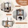 Indoor Cat Furniture End Table Cat House Wooden Cat Scratch Side Table