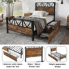 3FT SINGLE SIZE METAL BED FRAME WITH HEADBOARD AND FOOTBOARD/2 STORAGE DRAWERS