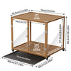 Heavy Duty Dog Crate Anti-bite Aluminum Pet Kennel Cage End Table Log Cabin Cart