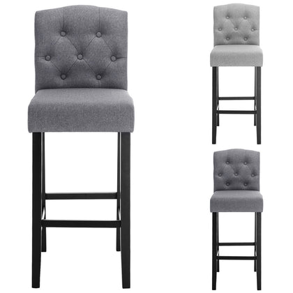2/4x Bar Stools High Counter Linen padded Chair Pub Kitchen Breakfast Barstool