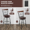 2 Pcs Swivel Bar Stool Adjustable Height Chairs Barstool Set w/ Cushioned Seat