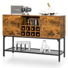 Industrial Kitchen Storage Cabinet Wooden Buffet Sideboard Cupboard w/ Wine Rack