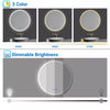 Round Bathroom Mirror with Bluetooth 3 LED Lights Illuminated Demister