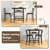 3-Piece Dining Table Set Kitchen Table and Chairs-Black