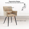 2x Faux Leather Dining Chairs Kitchen Dining Room Office Metal Legs Beige