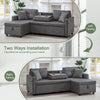 Sofa Bed Pull Out 2 In 1 Sectional Sleeper Couch With Storage, Cup Holder, Grau