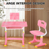 Kids Desk Chair Set School Student Child Kids Study Table Height Adjustable Pink