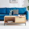 Modern Rattan Coffee Table with Drawer & Storage for Living Room Center Table