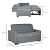 Modern 2 Seater Sofa Bed Click Clack Couch Sleeper Settee for Bedroom, Grey