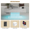 Coffee Table with RGB LED Lights Rectangular Cocktail Table For Living Room New