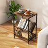 Record Holder Shelf 3-Tier Record Player Stand w/ V-Shaped Magazine Holder
