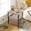 Side Table Narrow Bedside Table Nightstand Greige 30 x 48 x 61.5 cm