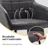 2Pcs Grey Faux Leather Dining Chairs Office Chairs Padded Seat Kitchen
