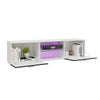 Modern High Gloss 2 Door TV Stand Unit Cabinet Entertainment Lowboard LED Light