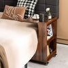 C-Shaped End Table Mobile Sofa Side Table Coffee Laptop Table W/ Swivel Casters