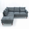 L-Shaped Corner Sofa, Sectional Couch with Built-in USB Port Chaise
