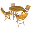 Garden Gear 4 Seat Acacia Wood Dining Set Outdoor Dining Foldable Table & Chairs