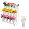 3-Tier Flower Shop Mobile Display Stand Garden Patio Plant Shelf With 12 Buckets