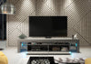 Modern 200cm TV Unit | Grey Cabinet Stand | High Gloss Doors | Free LED Lights
