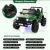 Kids Electric Ride On Car 2-Seater 24V Electric Toddler Truck Remote Control